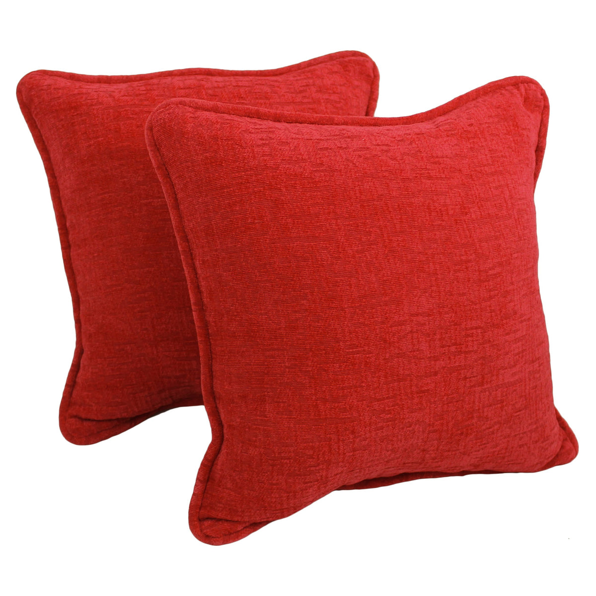 Blazing Needles Corded Chenille Throw Pillows (Set of 2), 18&quot;, Red