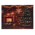 SOFFEE DESIGN 16 x 12 LED Christmas Canvas Prints Wall Art, Light Up Snowy Scene Picture for Holiday Decor, Battery Operated