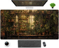 Green Retro Plant Lover Desk Mat Cute Sage Mouse Pad Xxl Large Extended Gaming Mousepad Anime Desk Pad 31.5X15.75 In, Aesthetic