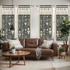Ambesonne Neutral Window Curtains Pack Of 2, Cartoonish Bears Nordic Scandi Themed Leaves Botanical Hearts Minimal Tones, Lightw
