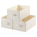 tulinstiraga Linen Folding Storage Bins, 3 Pack Large Storage Baskets, Washable, Clothing Storage Bins with Handle, Closet Organ