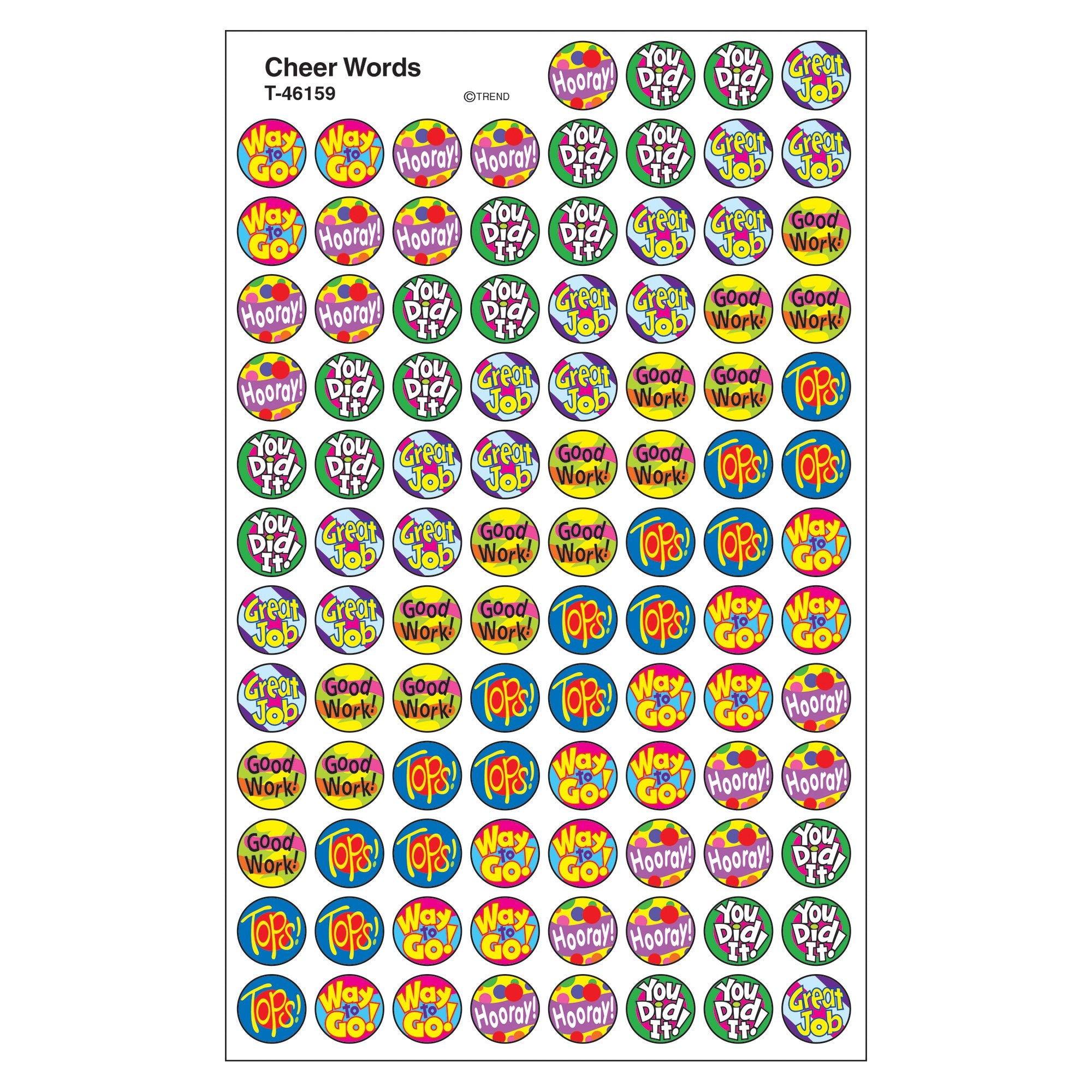 Trend Enterprises, Inc. Cheer Words Superspots Stickers, 800 Ct