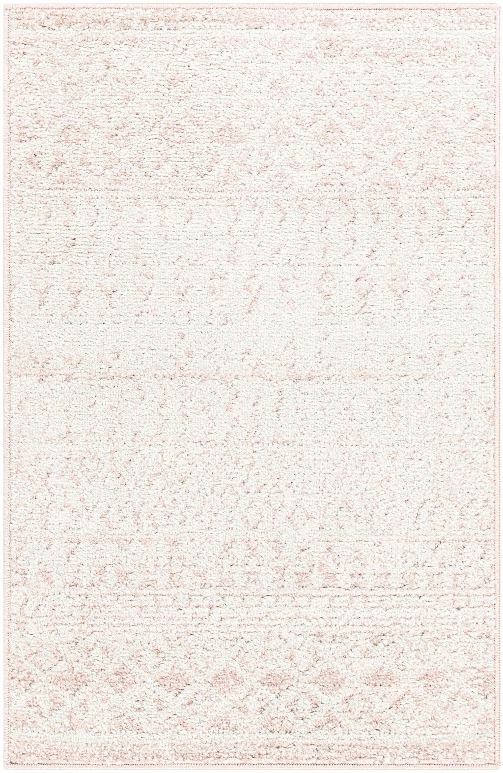 Livabliss Chester Boho Moroccan Area Rug,2' X 3',Blush/Light Gray