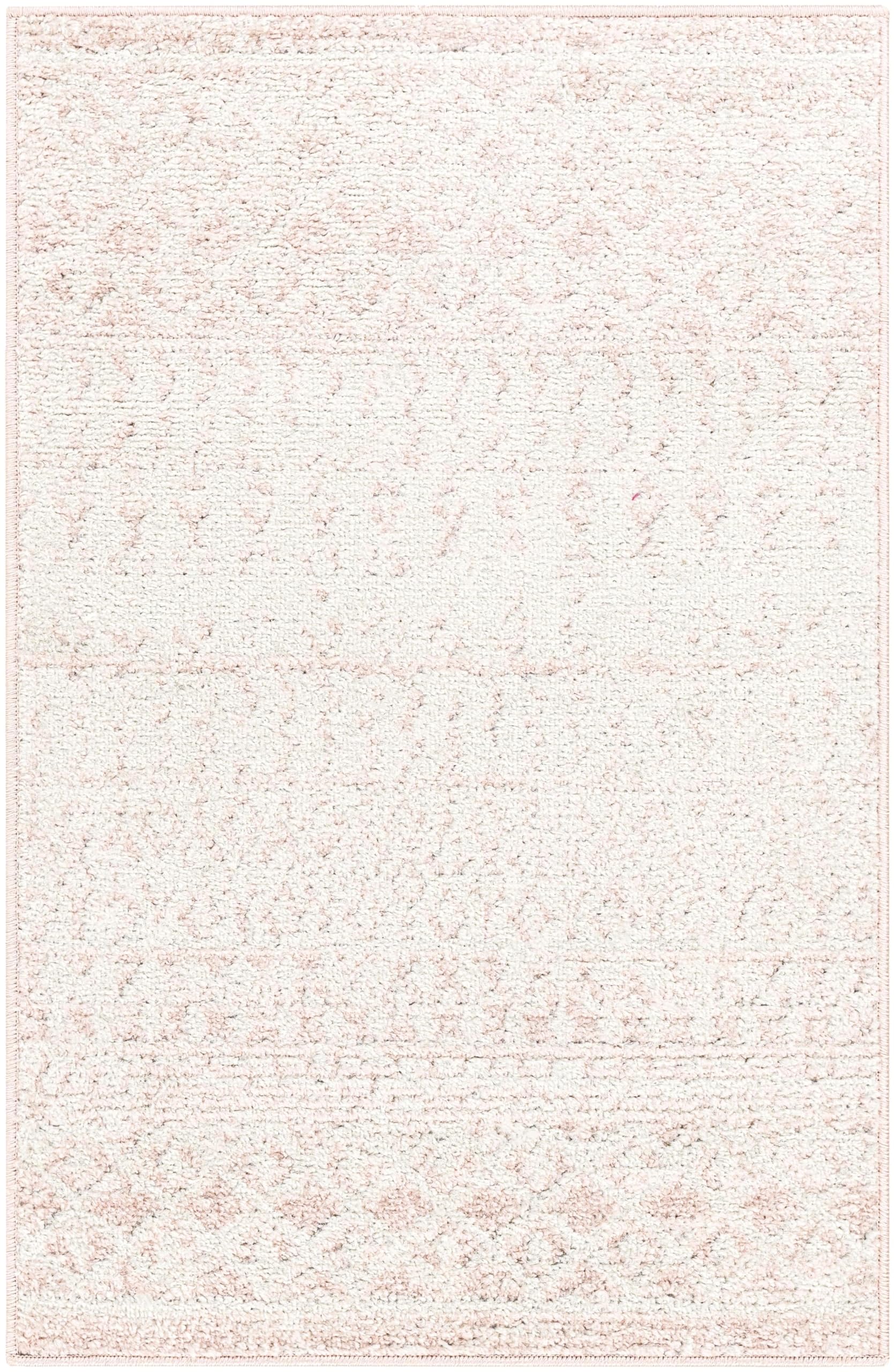Livabliss Chester Boho Moroccan Area Rug,2' X 3',Blush/Light Gray