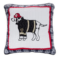 Cozy Line Home Fashions Dog Square Throw Pillow, Red Navy White Embroidered Print Pattern Cotton Decorative Pillow For Kid Boys