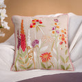 Haus & Kinder Cotton,210 Tc Decorative Embroidered Cushion Cover | Knitted Chambray Front Throw Pillow Cushion Cover For Sofa Li