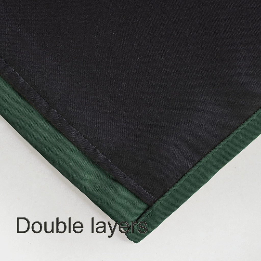 Lemomo 100% Blackout Curtains 40 X 63 Inch/Green Curtains 2 Panels With Black Liner/Double Layer Full Room Darkening Bedroom Cur