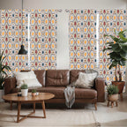 Ambesonne Boho Window Curtains Pack Of 2, Chevrons Strips And Dots With Hearts Vintage Like Print, Lightweight Set With Rod Pock