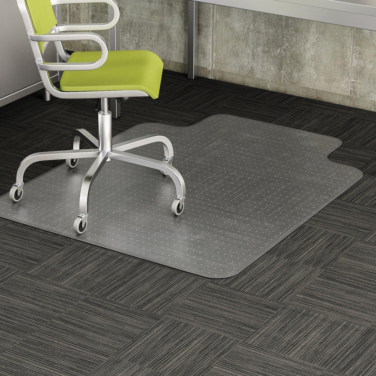 Deflecto® DuraMat Chair Mat for Low-Pile Carpet, Wide Lip, 45&quot; W x 53&quot; D, Clear