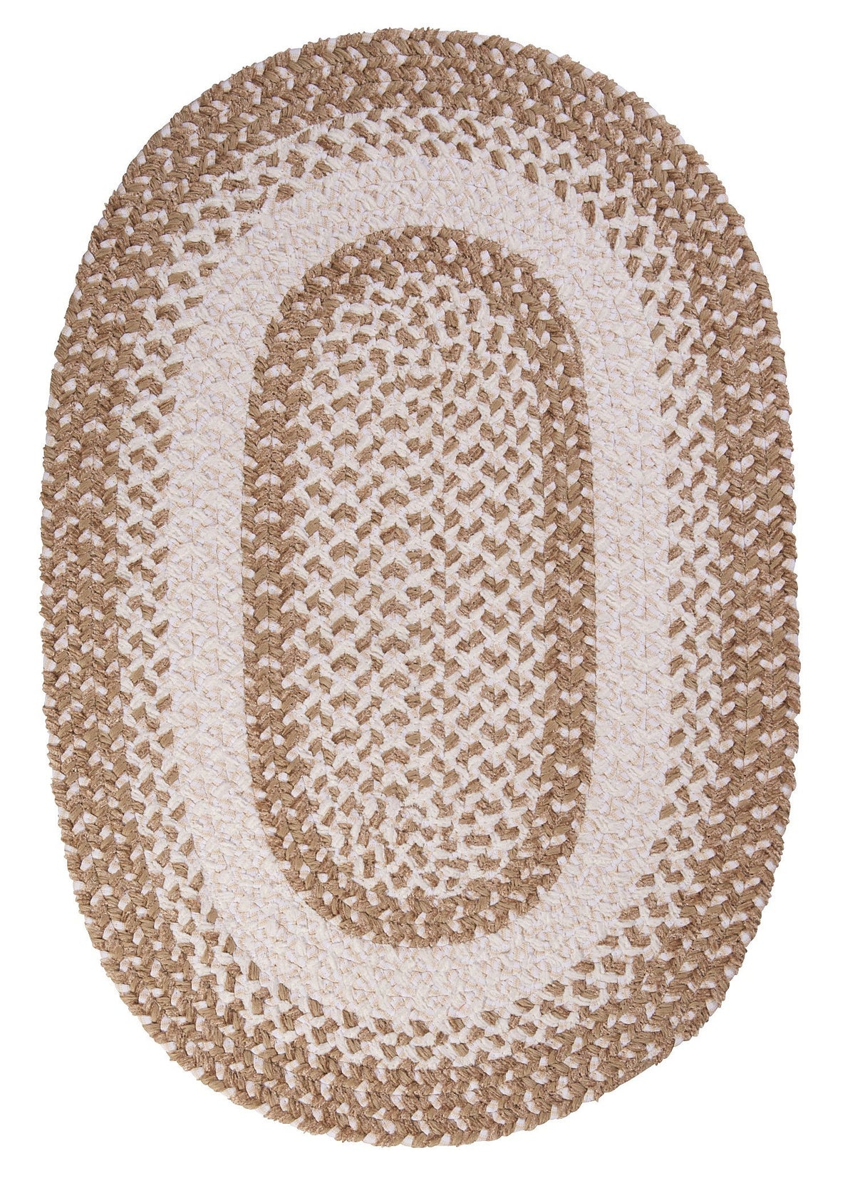 Colonial Mills Blokburst Polypropylene Braided Round Rug, 4-Feet, Natural Wonder