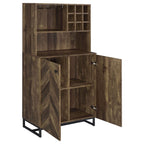 Coaster Home Furnishings Mendoza 2-Door Home Bar Cabinet Wine Storage Rustic Oak