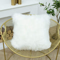 Ligicky Luxury Series Soft Faux Fur Throw Pillow Cover Decorative Square Plush Pillow Case Cushion Cover For Couch Sofa Bed, 18'