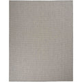 Nourison Courtyard Indoor/Outdoor Ivory Charcoal 9' X 12' Area Rug, Geometric, Easy Cleaning, Non Shedding, Bed Room, Living Roo