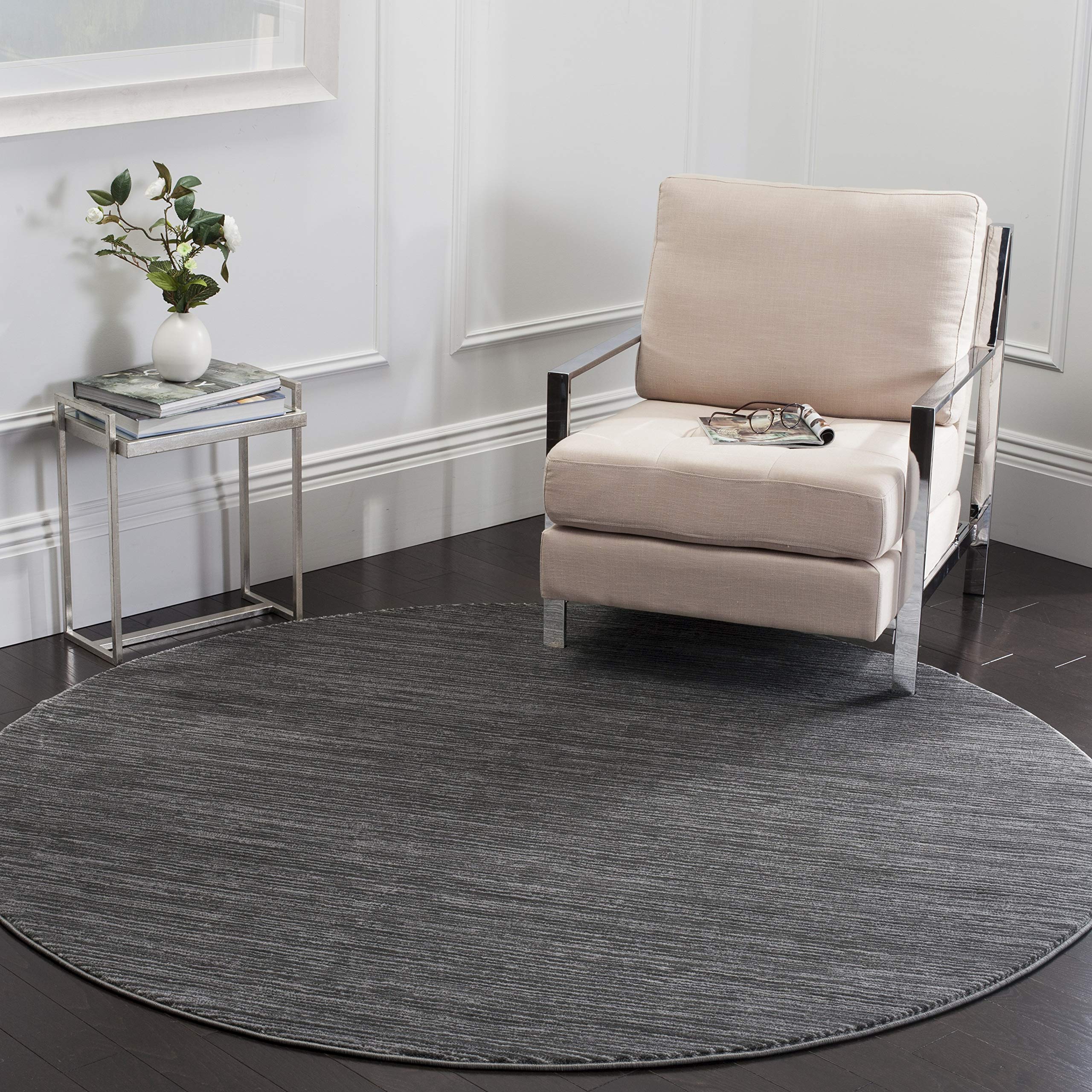 SAFAVIEH Vision Collection 3 Round Grey VSN606D Modern Ombre Tonal Chic Non-Shedding Living Room Bedroom Area Rug