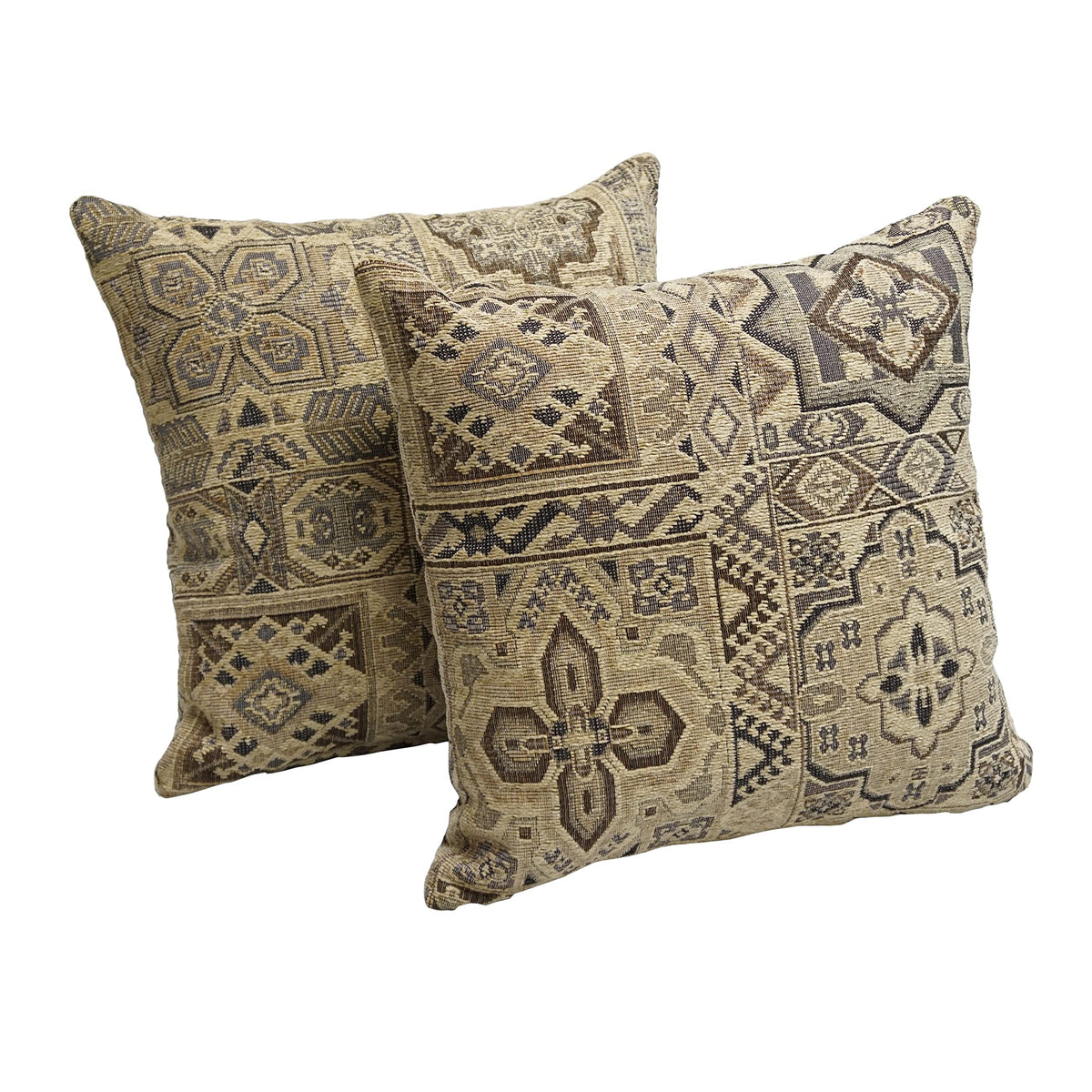 Blazing Needles Jacquard Chenille Throw Pillow, 17&quot;, Persian Mosaic 2 Count