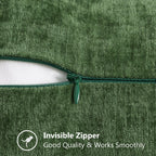 Decoruhome Chenille Soft Throw Pillow Covers 18X18 Set Of 2, Farmhouse Velvet Pillow Covers, Decorative Square Pillow Covers With Stitched Edge For Couch Sofa Bed, Forest Elf