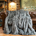 Battilo Home Silver Grey Faux Fur Throw Blanket For Couch, Bed, Fake Fur Blankets & Throws, Thick Warm Heavy Fluffy Fuzzy Elegan