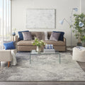 Nourison Passion Charcoal/Ivory 8 x 10 Area-Rug, Modern, Abstract, Easy-Cleaning, Non Shedding, Bed Room, Living Room, Dining 