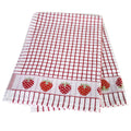 Samuel Lamont Poli-dri Jacquard Towel White with Red and Strawberries Trim