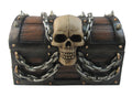 DWK Resin Decorative Boxes Hh45781 Treasure Chest of Terror Spiked Skull & Chains Pirates Chest Trinket Box 6 in. 6 X 4 X 3.75 