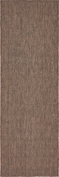 Unique Loom Collection Casual Transitional Solid Heathered Indoor/Outdoor Flatweave Area Rug (2' X 6' 1' Runner, Light Brown/Iv