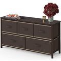 Simple Houseware Wide Dresser for Bedroom with 5 Storage Organizer Drawers, Brown