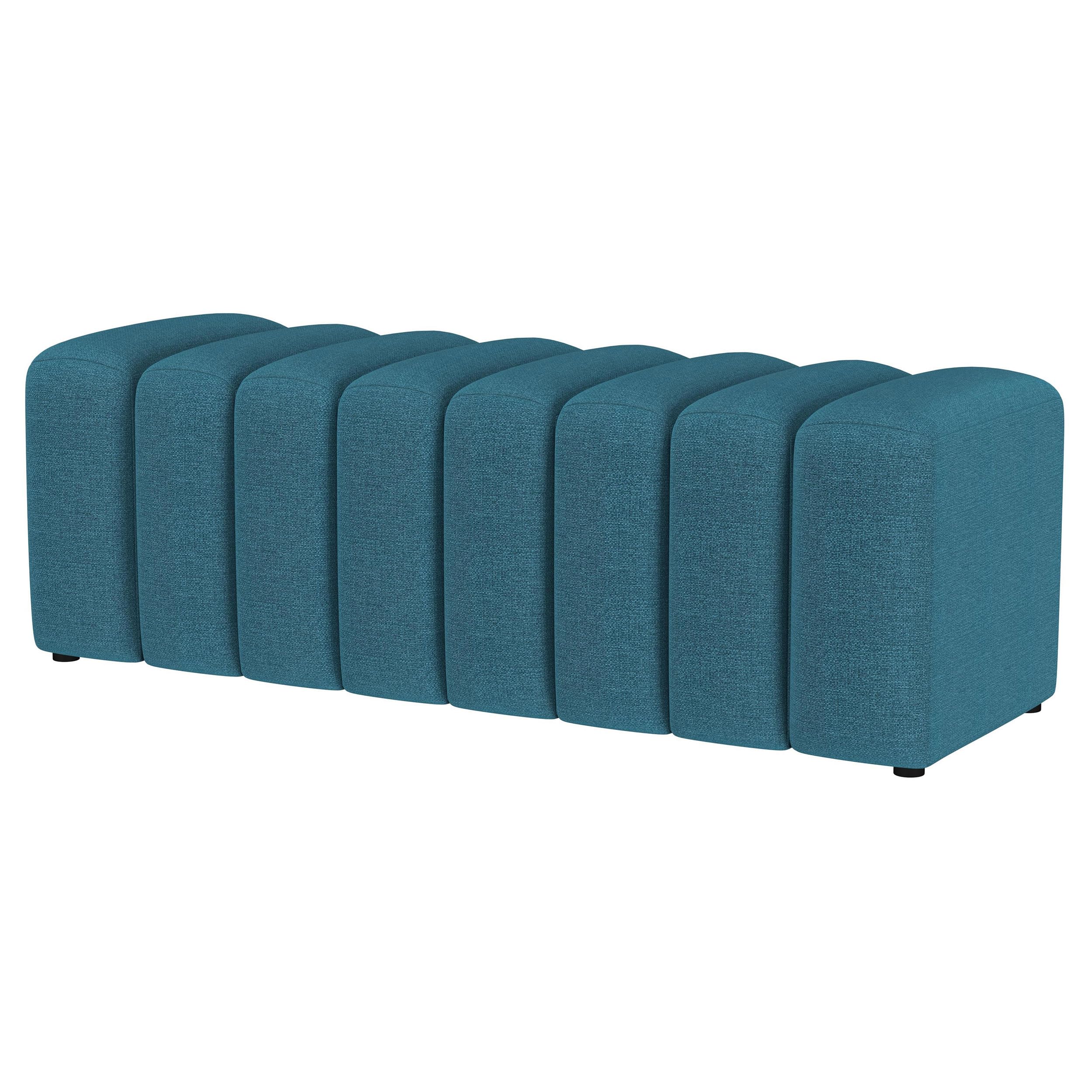 Coaster Home Furnishings Summer Fabric Upholstered Tufted Accent Bench Peacock Blue