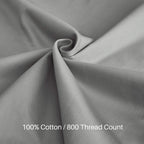 Oubonun 100% Cotton Body Pillowcase - 800 Thread Count/21X54, Moisture Absorbent And Breathable, Premium Hotel Body Pillow Cover For All Seasons, Light Gray