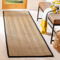 SAFAVIEH Natural Fiber Collection Runner Rug - 26 x 18, Natural & Black, Border Herringbone Seagrass Design, Easy Care, Ideal 