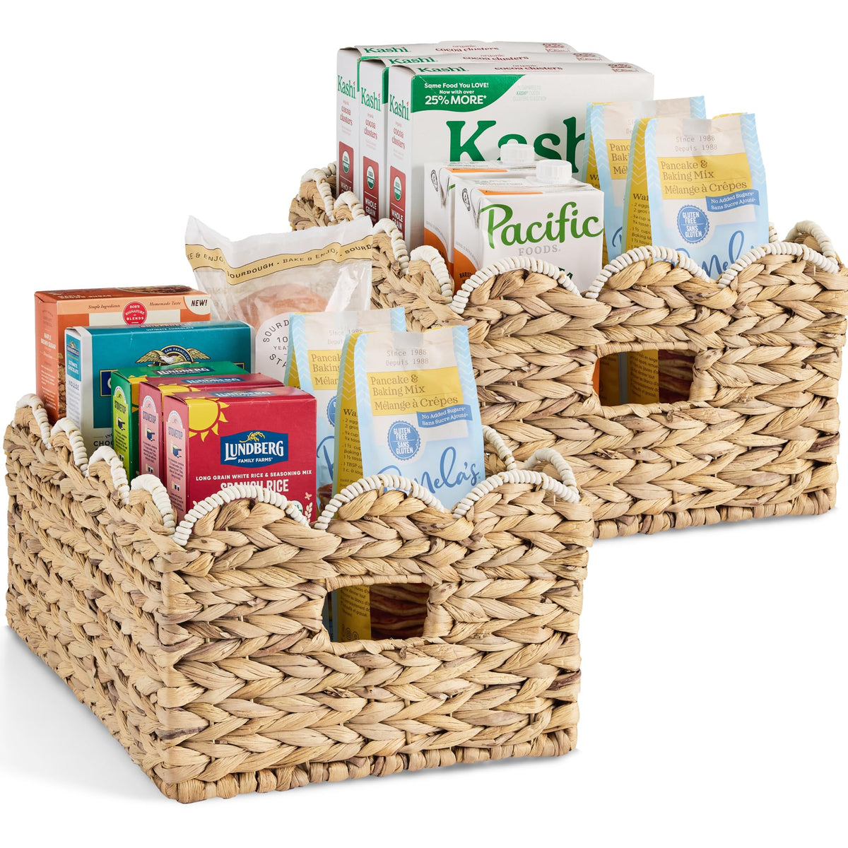 Best Choice Products 16x12 Scalloped Shelf Baskets, Woven Storage Bins, Storage Organizers for Pantry, Living Room, Bedroom, Nur