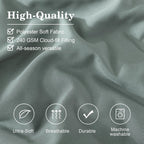 Monbix King Size Comforter Set - 7 Pieces Bed in a Bag Sage Green Down Alternative Polyester Fiber