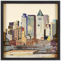 Empire Art Direct Dimensional Collage Framed Graphic Paper Under Glass Wall Art by Alex Zeng Ready to Hang, 25 x 25, New York Ci