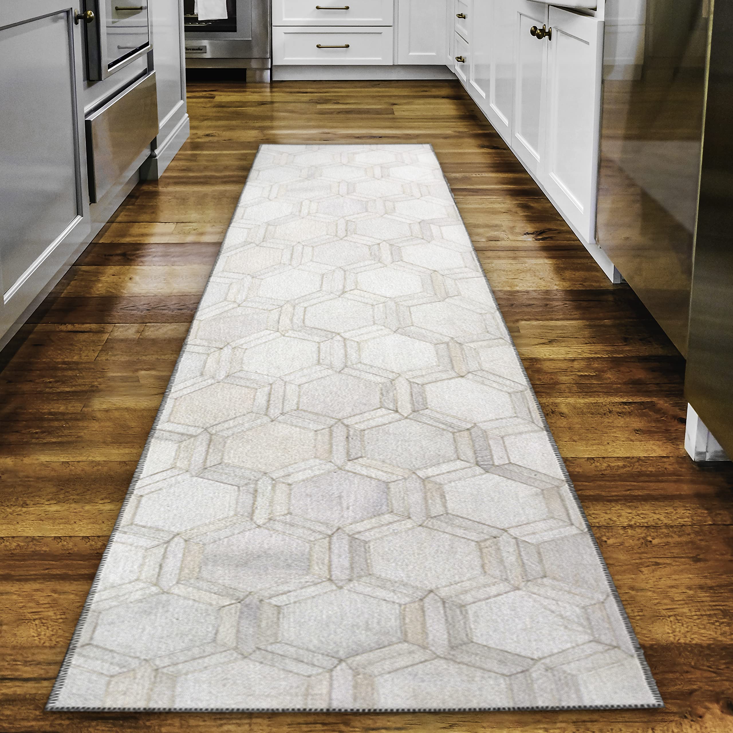 Addison Rugs Laredo Alr31 Ivory Washable 2'3" X 7'6" Indoor Outdoor Hallway Runner Rug, Stain Resistant Washable Kitchen Area Carpet For Bathroom, Entry, Patio, Laundry And Bedroom Rug