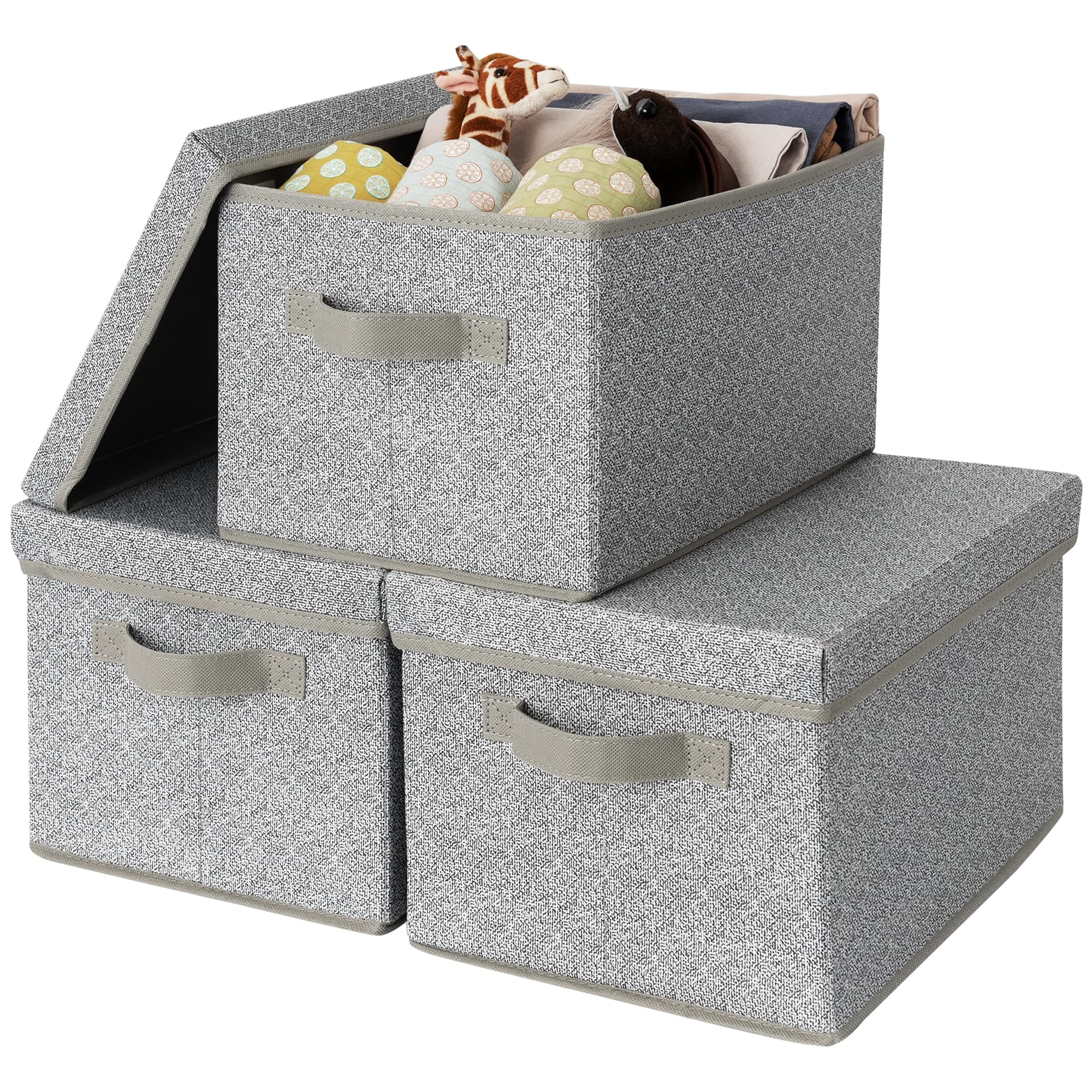 GRANNY SAYS Storage Bins with Lids, Linen Storage Bins, Storage Bins for Shelves, Decorative Storage Boxes, Clothes Storage and 