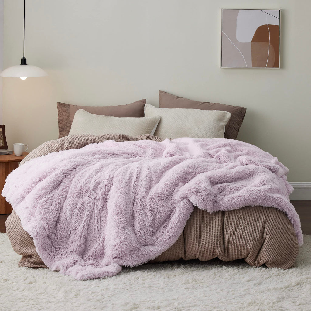 Bedsure Faux Fur King Size Blanket Lavender - Fuzzy, Fluffy, And Shaggy Faux Fur, Soft And Thick Sherpa, Cozy Warm Decorative Gi