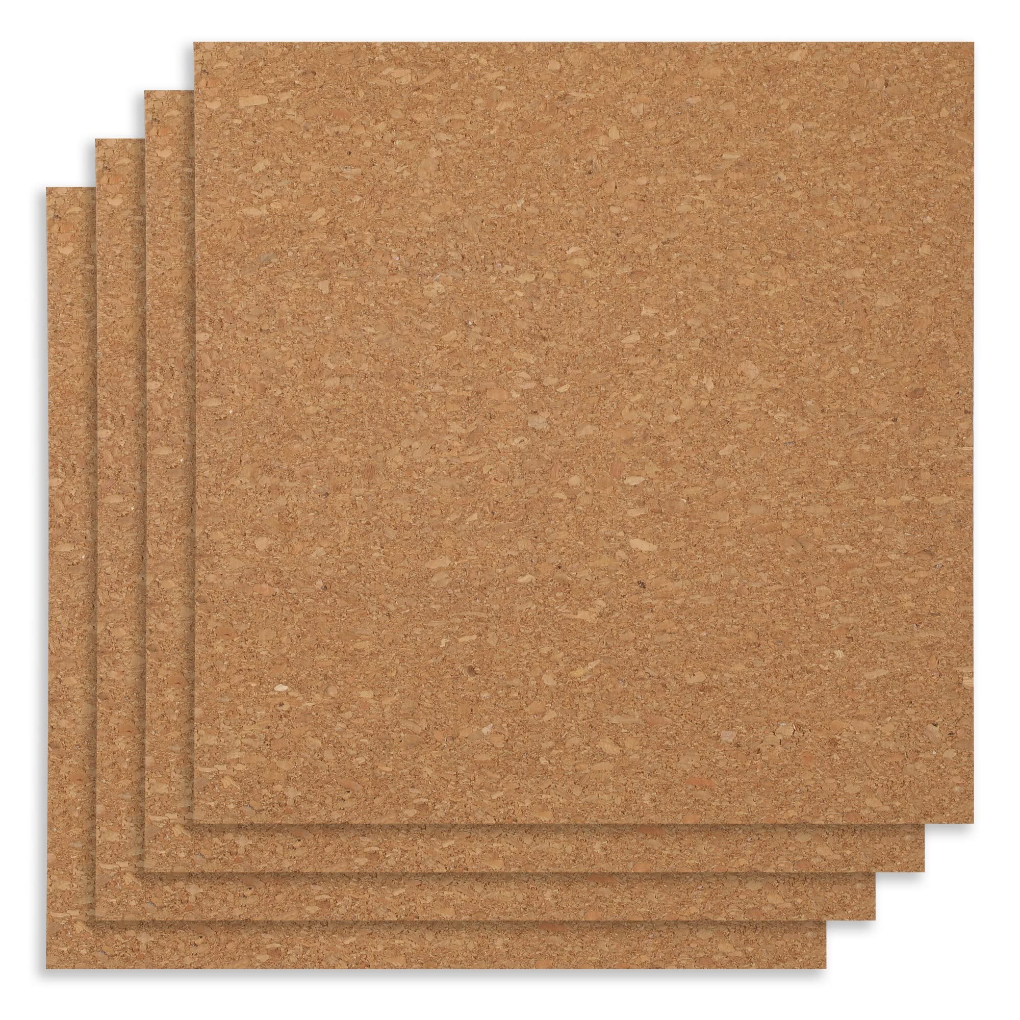 Office Depot Cork Wall Tiles, 12' X 12', Tan Cork, Pack Of 4