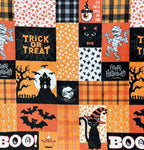 Halloween Blanket Throw: Patchwork Decor Witch Jack O Lantern On Soft Velvet Fleece For Sofa Bed Couch Chair For Adults Kids