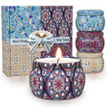 TranquilBliss Scented Candle Present Set, 4 Pack 4.4 Oz Scented Candles, 120H Lasting Burn Candles for Home Scented, Soy Wax, Pr