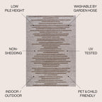Jonathan Y Smb124A-3 Zolak Berber Stripe Geometric Indoor Outdoor Area-Rug Bohemian Contemporary Easy-Cleaning Bedroom Kitchen Backyard Patio Non Shedding, 3 X 5, Beige/Brown