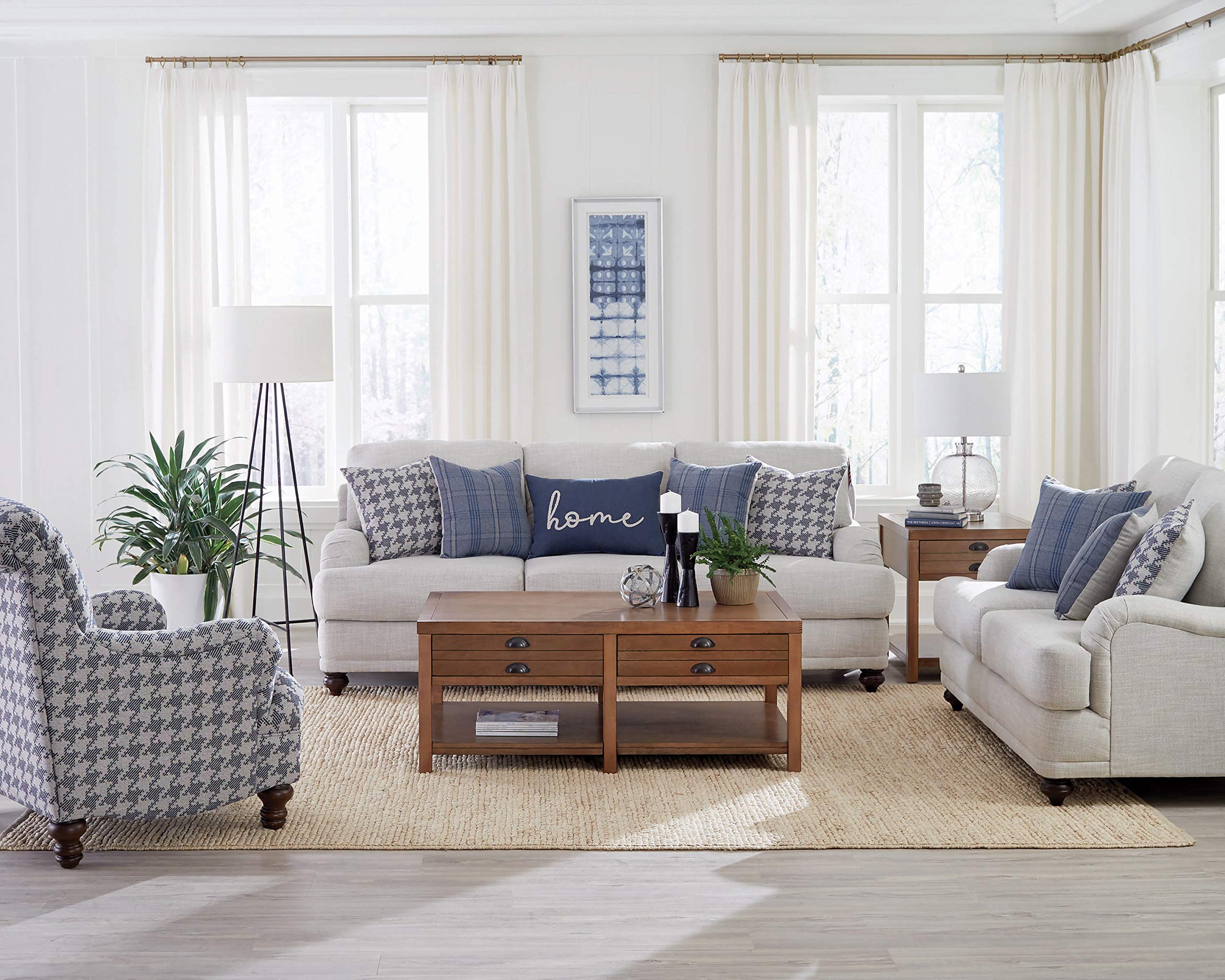 Coaster Home Furnishings Gwen Recessed Arm Loveseat Light Grey