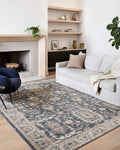 Loloi Teagan Collection 11-6 x 15 Area Rug in Denim/Pebble - Large Area Rug, Soft Neutral Rug, High-Traffic Area Rug for Livin