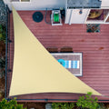 Shademart 16' X 21' X 26.4' Beige Sun Shade Sail Right Triangle Smslt Canopy Fabric Cloth Screen, Water Air Permeable & Uv Resis