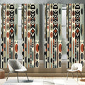 Ambesonne Bohemian Window Curtains Pack of 2, Mid Century Modern Themed Circular Motifs Ovals and Stripes Geometric, Lightweight