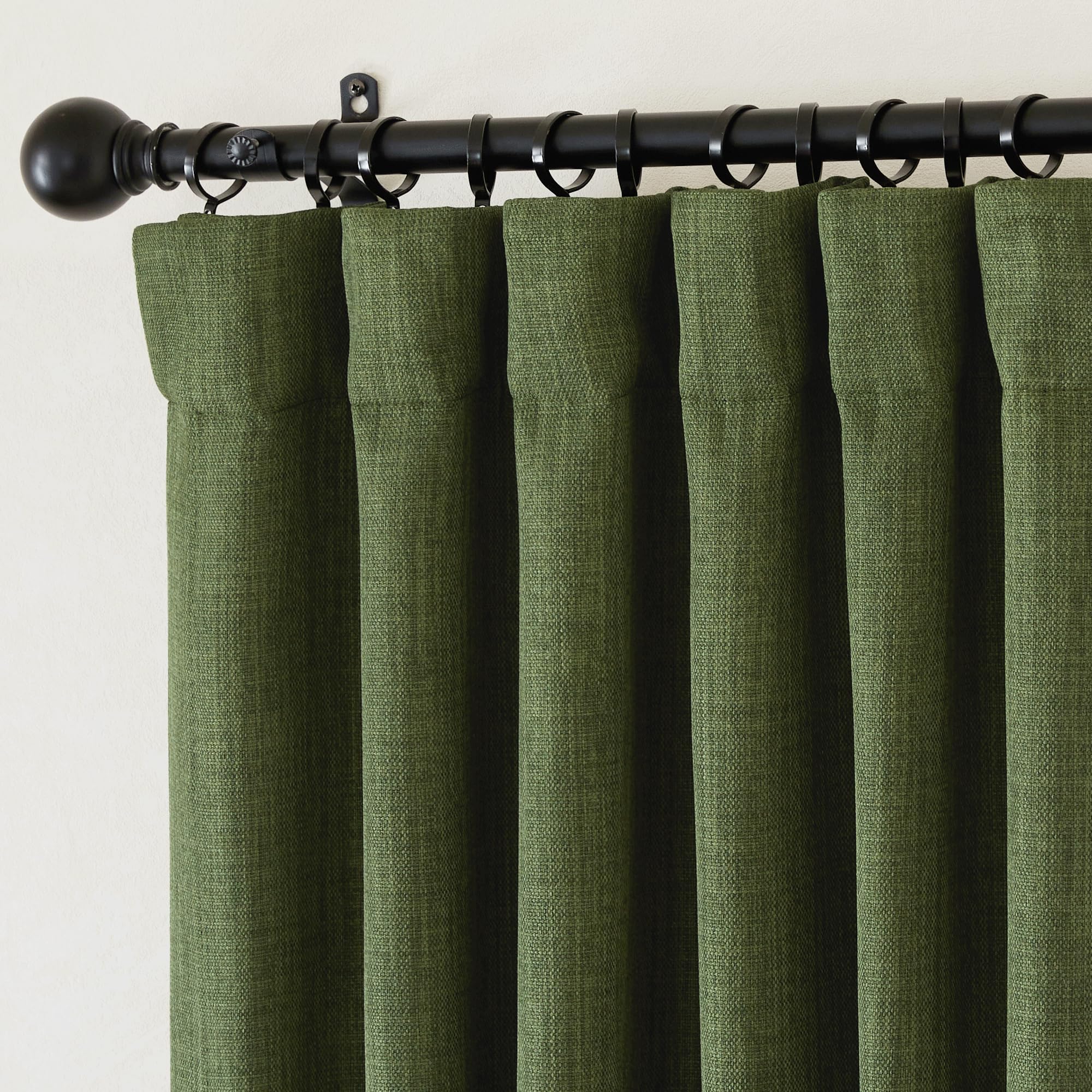 Nicetown Room Darkening Faux Linen Curtains For Living Room, Pinch Pleated Linen Burlap Textured Light Blocking Noise Dampening