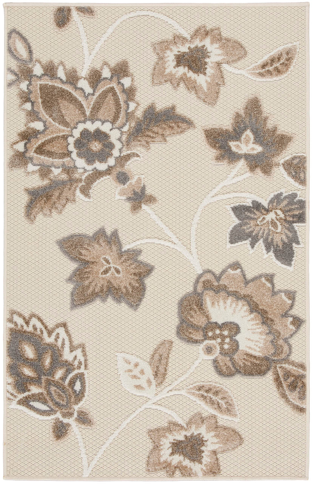 Nourison Aloha Indoor-Outdoor Beige 2'8' X 4' Area Rug, Easy Cleaning, Non Shedding, Bed Room, Living Room, Dining Room, Backyard, Deck, Patio (3X4)