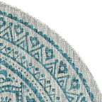 Safavieh Courtyard Collection 80.4' X 80.4' Grey / Teal Cy8734 Indoor-Outdoor Waterproof Easy-Cleaning Patio Backyard Mudroom Area-Rug