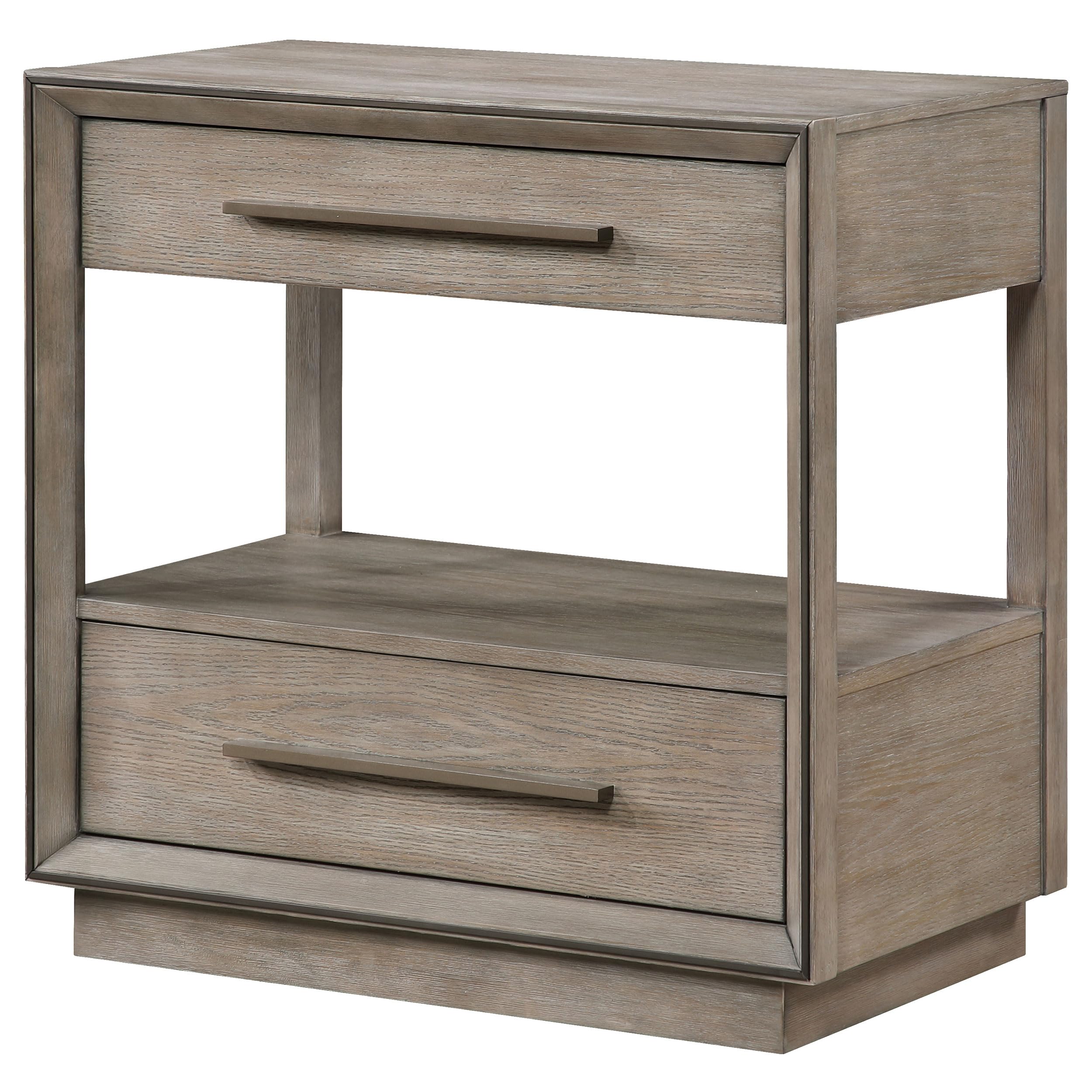 Coaster Home Furnishings Durango Contemporary Wood 2-Drawer Bedroom Nightstand Bedside Table Organizer Unit Washed Oak 223272