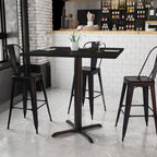 Flash Furniture 42'' Square Mahogany Laminate Table Top with 33'' x 33'' Bar Height Table Base