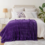 Battilo Home Chenille Knitted Throw Blanket For Couch, Decorative Cozy Dark Purple Throw Blanket For Bed Sofa Outdoor, Super Sof