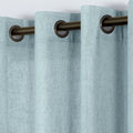 Koufall Seafoam Aqua Linen Curtains 96 Inches Long,Grommet Sheer Linen Curtain For Living Room,52X96 Inch Length 2 Panels